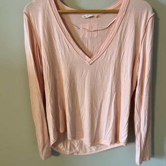 FREE PEOPLE We the Free Fresh and Clean LS Top Light Pink Medium - Picture 2 of 7